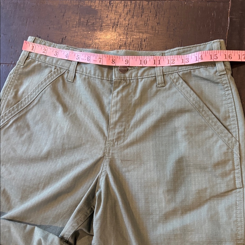 Carhartt Sage Green Shorts Rip Stop Roll Tab Gorpcore Shorts Size 8 - Picture 5 of 9